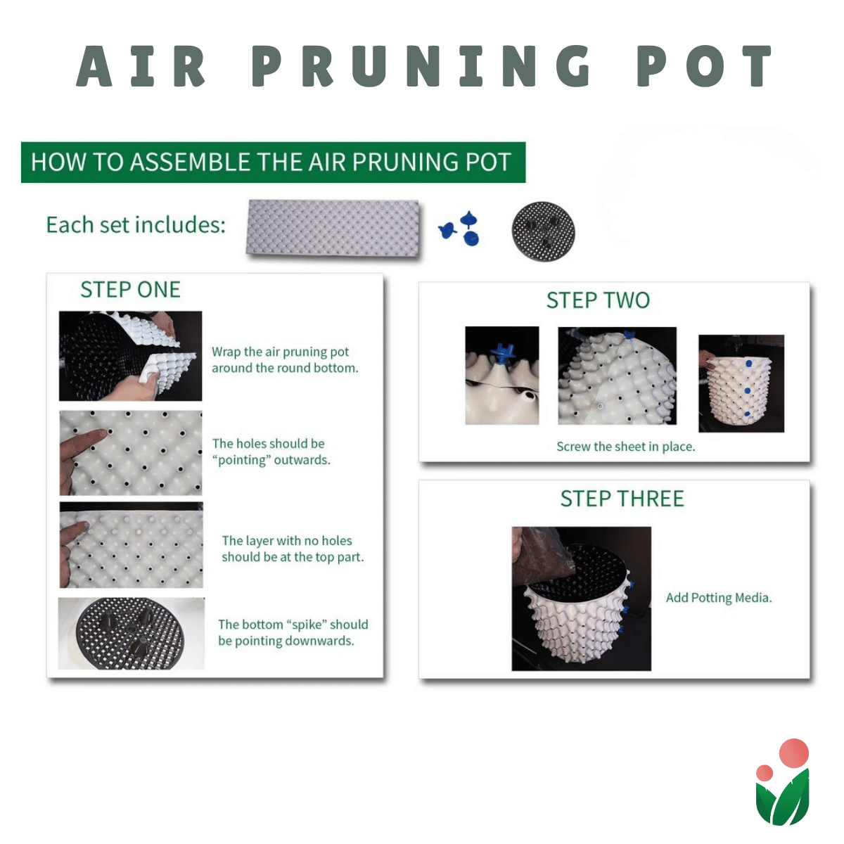 AIR PRUNING POT (1 set)- A revolutionary Idea in Container Gardening