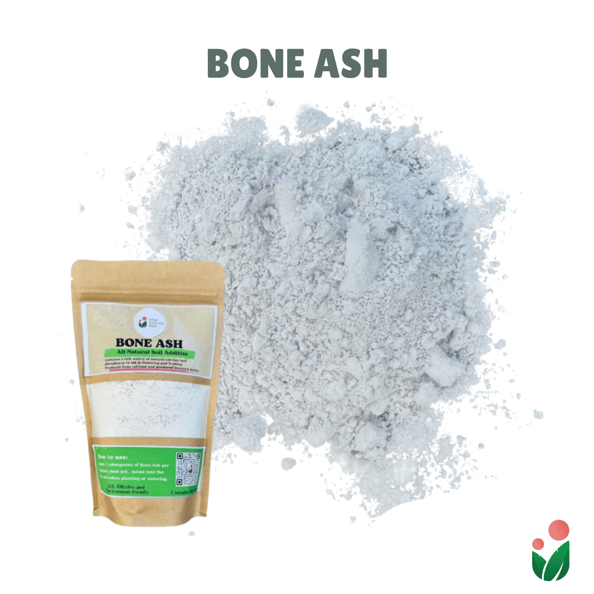 Bone Ash  - All Natural Garden Soil Additive Derived from Calcined Livestock Bones Containing a Rich Source of Calcium and Phosphorus