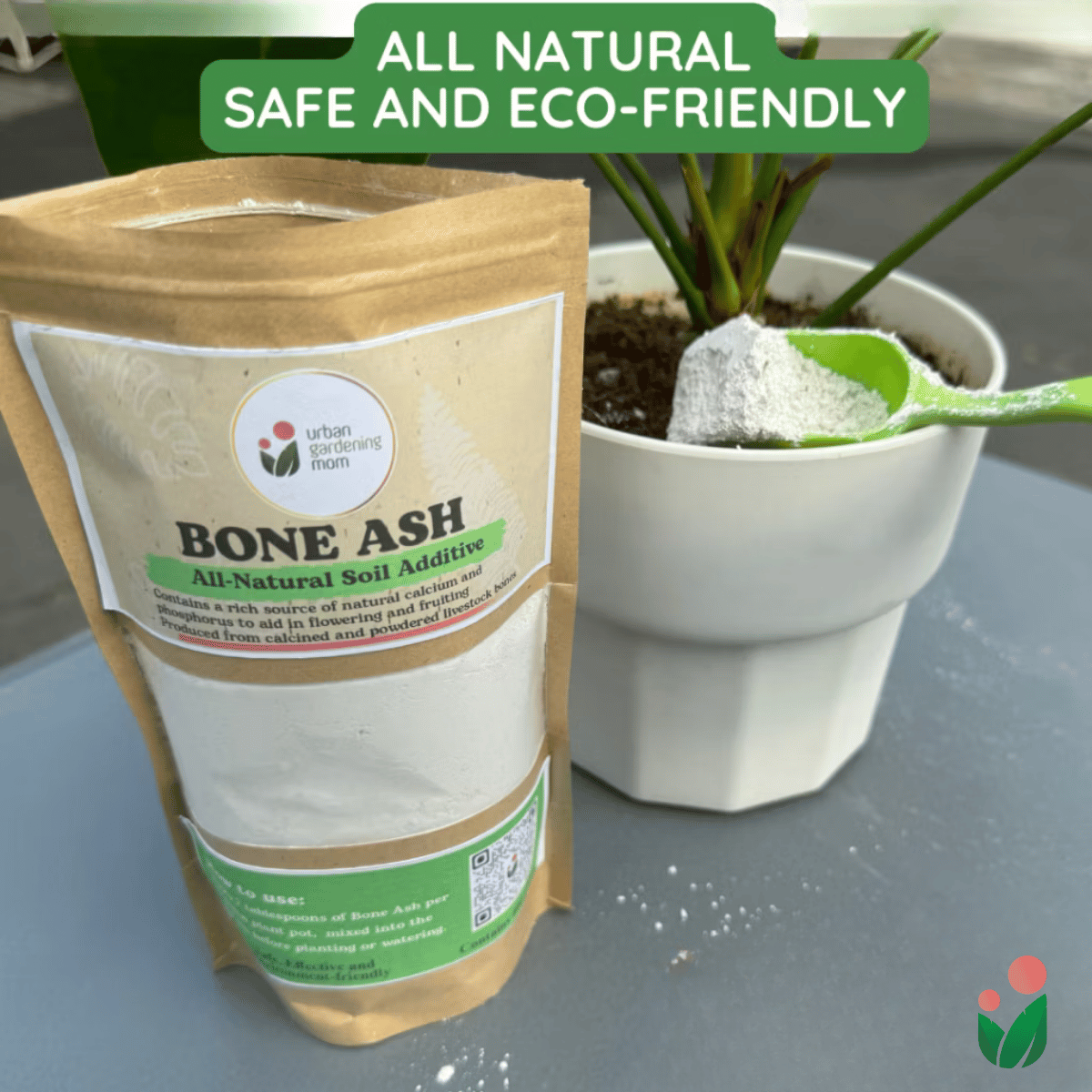Bone Ash  - All Natural Garden Soil Additive Derived from Calcined Livestock Bones Containing a Rich Source of Calcium and Phosphorus