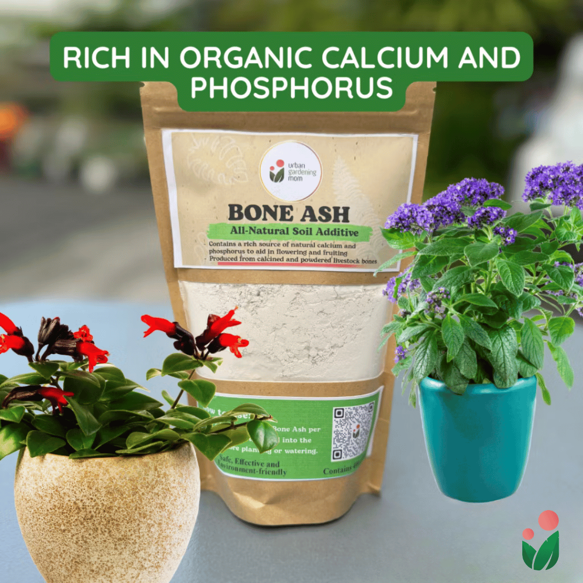 Bone Ash  - All Natural Garden Soil Additive Derived from Calcined Livestock Bones Containing a Rich Source of Calcium and Phosphorus
