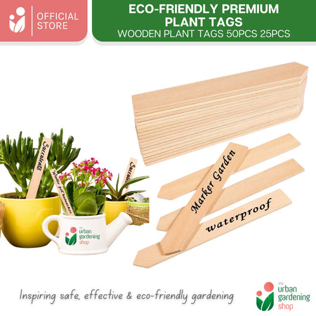 ECO-FRIENDLY PLANT TAGS - High Quality Wooden Garden Markers / THE URBAN GARDENING SHOP