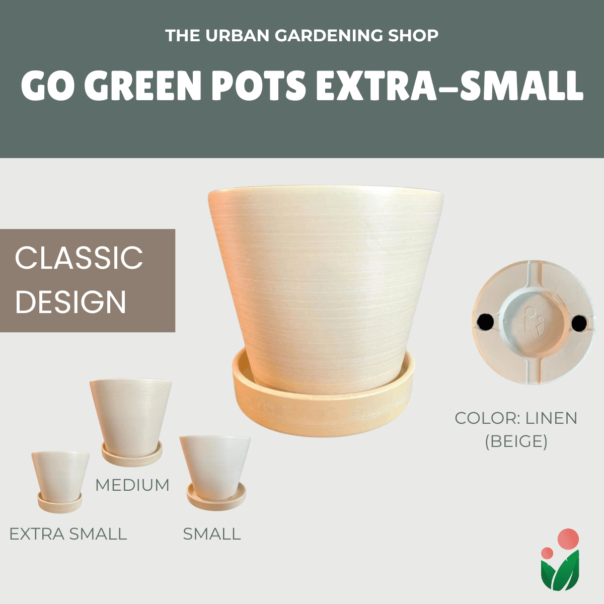 Go Green Eco-Friendly Garden Pots - Classic Design Small And Medium Sizes