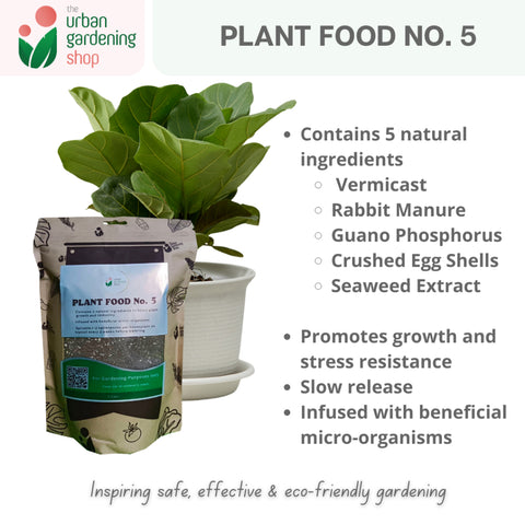 THE URBAN GARDENING SHOP Plant Food No.5 - All Natural Additive For Garden Soils and Potting Mix