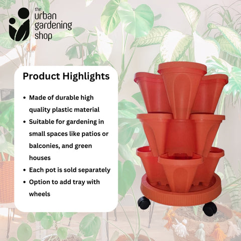 Stackable Balcony Planter-with optional Drip Tray  on Wheels