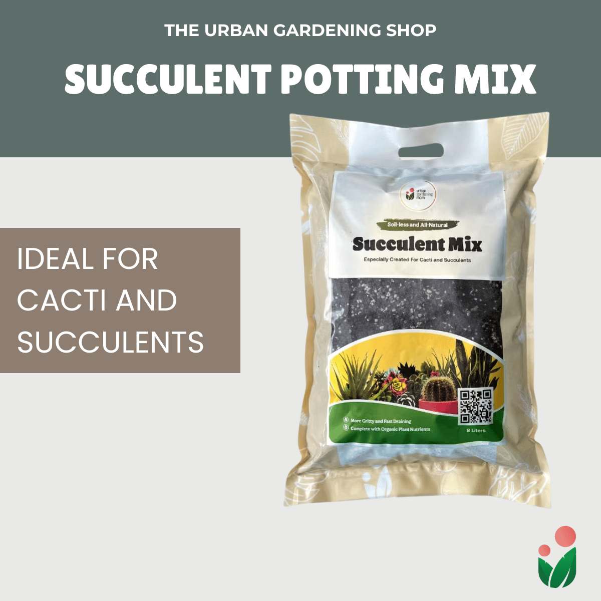8-liter PREMIUM SUCCULENT POTTING MIX - High Quality Soilless Media for Cacti and Succulents