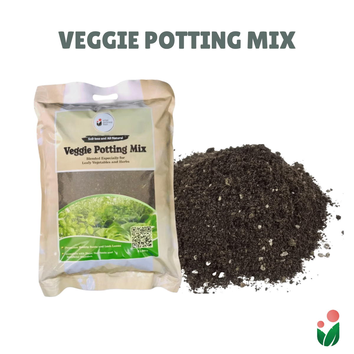 8-liter VEGGIE POTTING MIX   Premium Soilless Potting Mix for Leafy Greens and Herbs