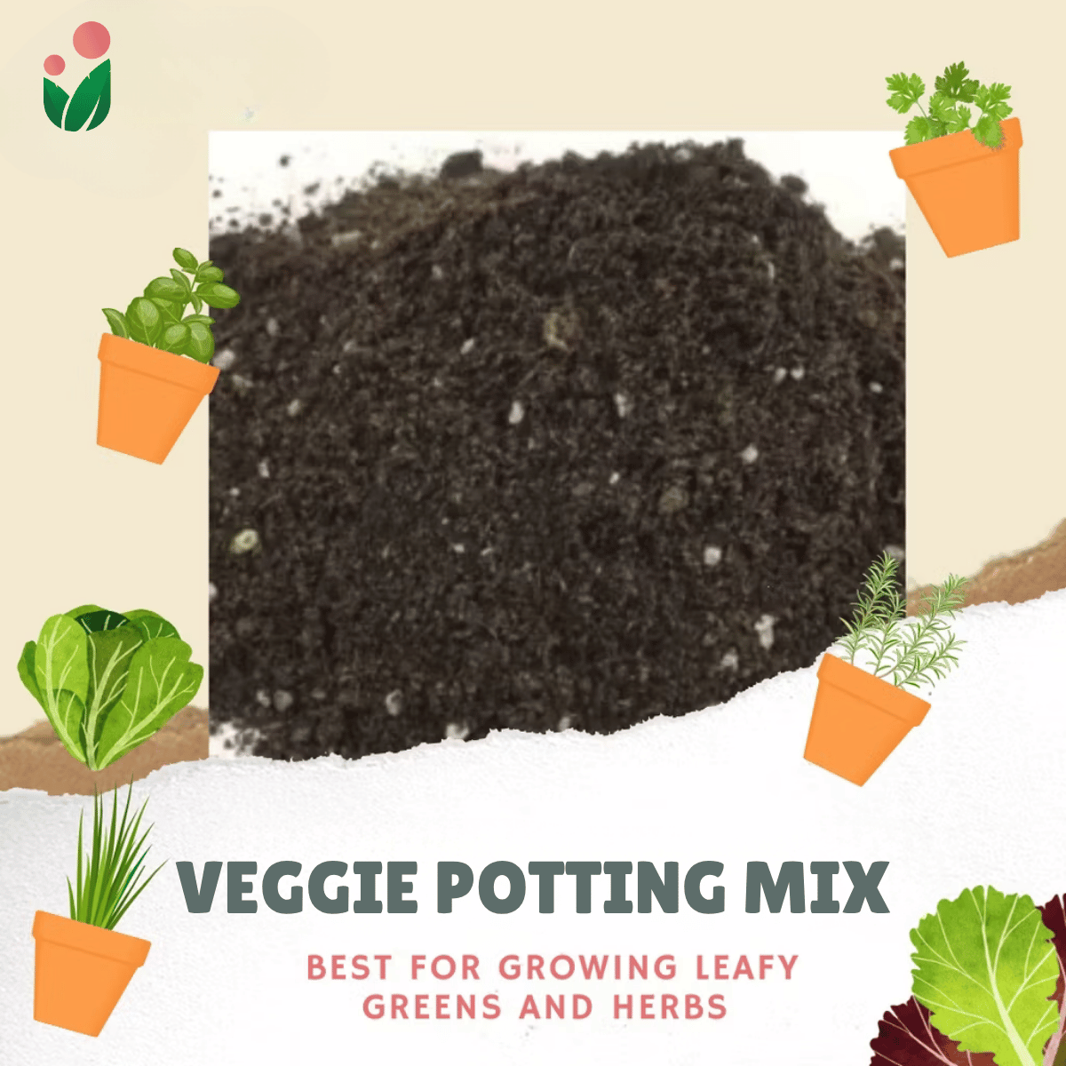 8-liter VEGGIE POTTING MIX   Premium Soilless Potting Mix for Leafy Greens and Herbs