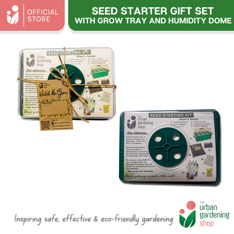 SEED GROW KIT with Tray and Humidity Dome- Includes Potting Mix, Seedling Tags and Free Seeds