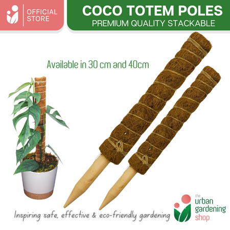 The Urban Gardening Shop |  Premium Coco Fiber Totem Moss Pole|  Stackable Plant Support 30cm 40cm