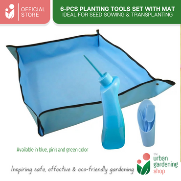 The Urban Gardening Shop | 6-pcs Planting Tools Set with Mat for Gardening |