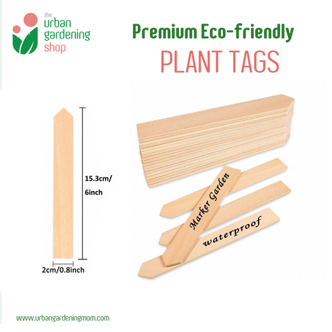 ECO-FRIENDLY PLANT TAGS - High Quality Wooden Garden Markers / THE URBAN GARDENING SHOP