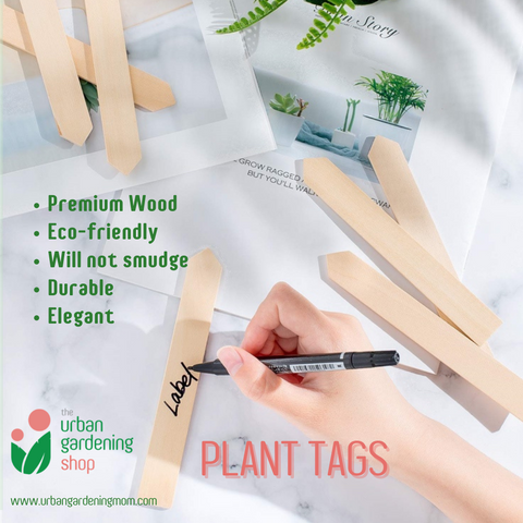 ECO-FRIENDLY PLANT TAGS - High Quality Wooden Garden Markers / THE URBAN GARDENING SHOP