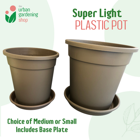 High Quality Lightweight Pots for Indoor Gardening - Includes Catch Plate