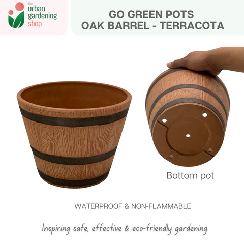 Go Green Eco-Friendly Garden Pots For Indoor Plants | OAK BARREL - 25cm