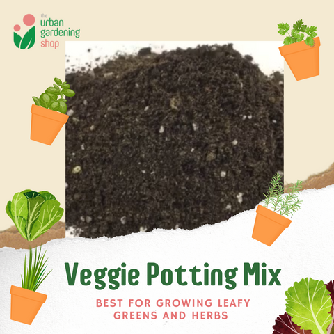 8-liter VEGGIE POTTING MIX   Premium Soilless Potting Mix for Leafy Greens and Herbs