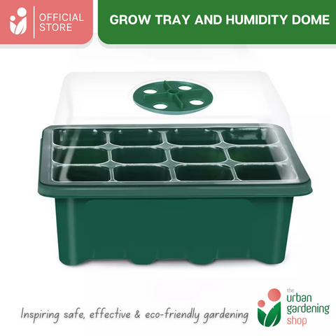 SEED GROW KIT with Tray and Humidity Dome- Includes Potting Mix, Seedling Tags and Free Seeds