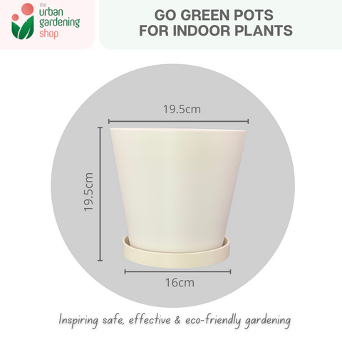 Go Green Eco-Friendly Garden Pots For Indoor Plants | LARGE Size - 19.5cm