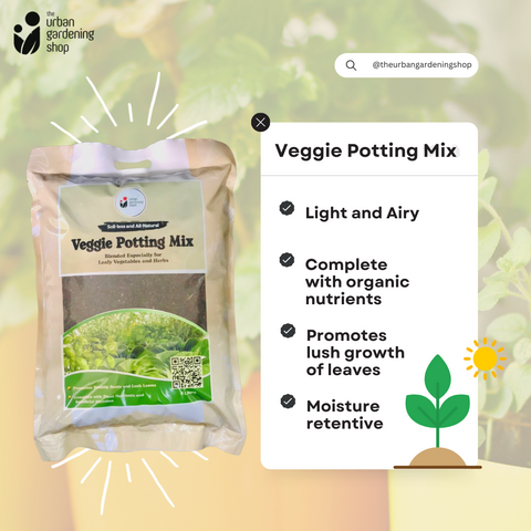 8-liter VEGGIE POTTING MIX   Premium Soilless Potting Mix for Leafy Greens and Herbs