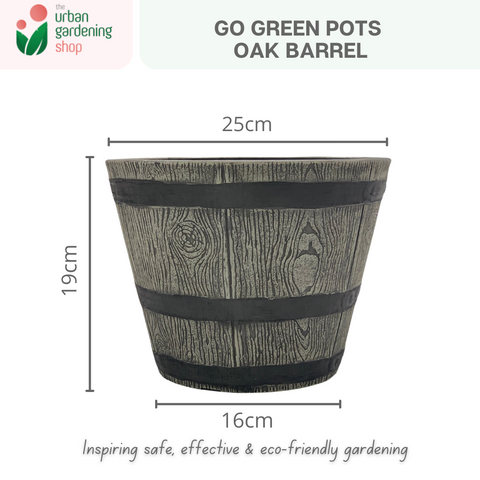 Go Green Eco-Friendly Garden Pots For Indoor Plants | OAK BARREL - 25cm