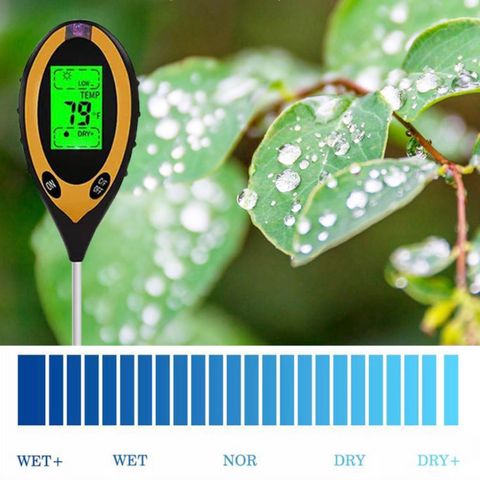 4-in-1 Soil Test Meter for pH Level Moisture Temperature and Sunlight - Ideal for Gardening Use