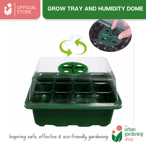 SEED GROW KIT with Tray and Humidity Dome- Includes Potting Mix, Seedling Tags and Free Seeds