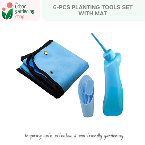 The Urban Gardening Shop | 6-pcs Planting Tools Set with Mat for Gardening |