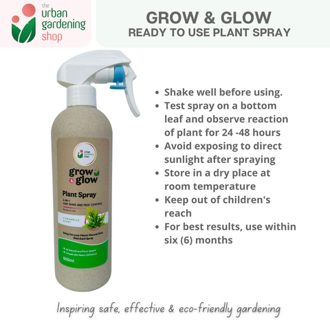 500ml Grow & Glow - Plant Spray For Leaf Cleaning, Shine and Protection