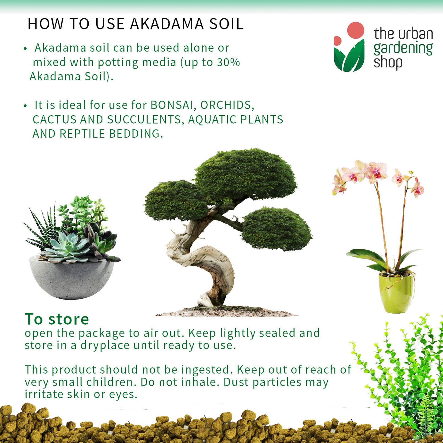 AKADAMA SOIL - Imported Quality for Potted Bonsai and Succulents 1 liter pack