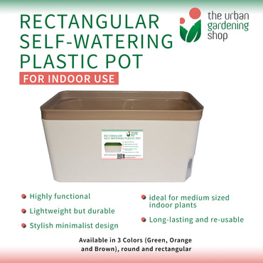 RECTANGULAR SELF- WATERING PLASTIC POTS